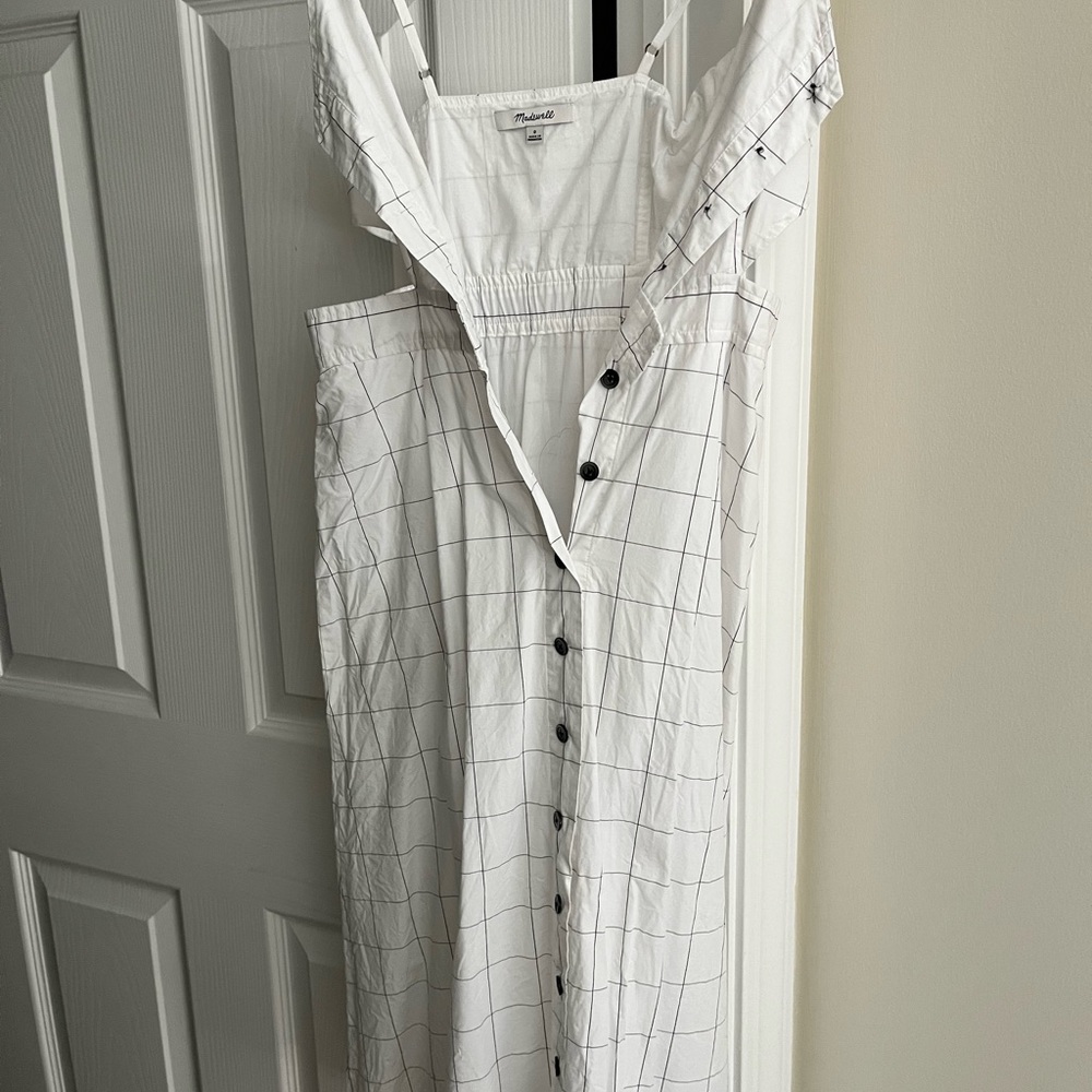 Madewell white sundress with cut outs.